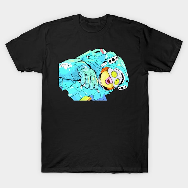 Dope Slluks astronaut guy floating in space illustration T-Shirt by slluks_shop